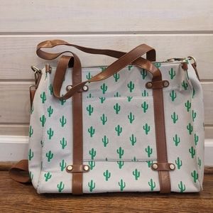 Modcloth Camp Director Zipped Tote, Cactus Print